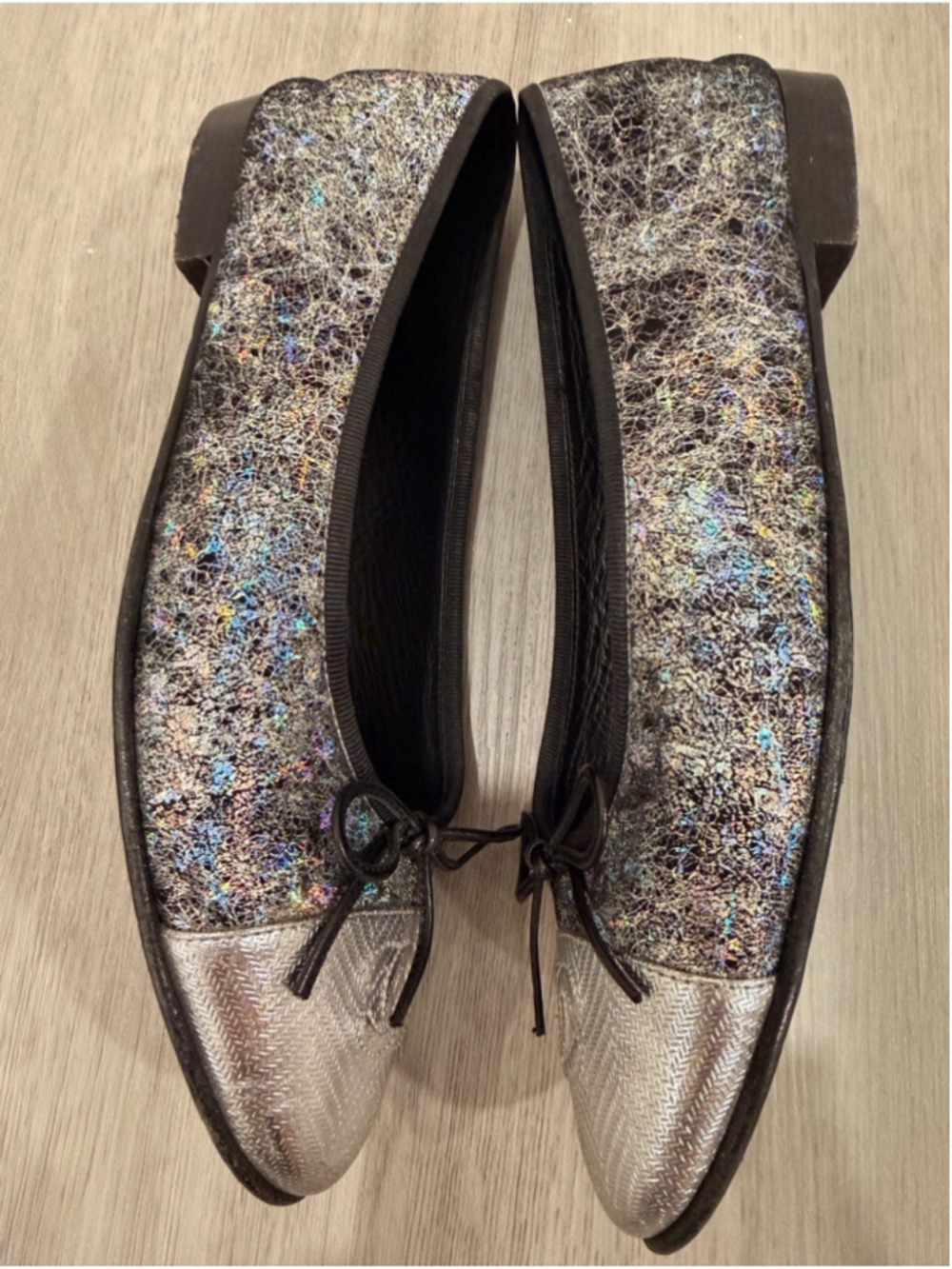Chanel Classic CC Ballet Flat Cap Toe Rare Iridescent Suede EU 38.5 PLEASE READ - Picture 5 of 12